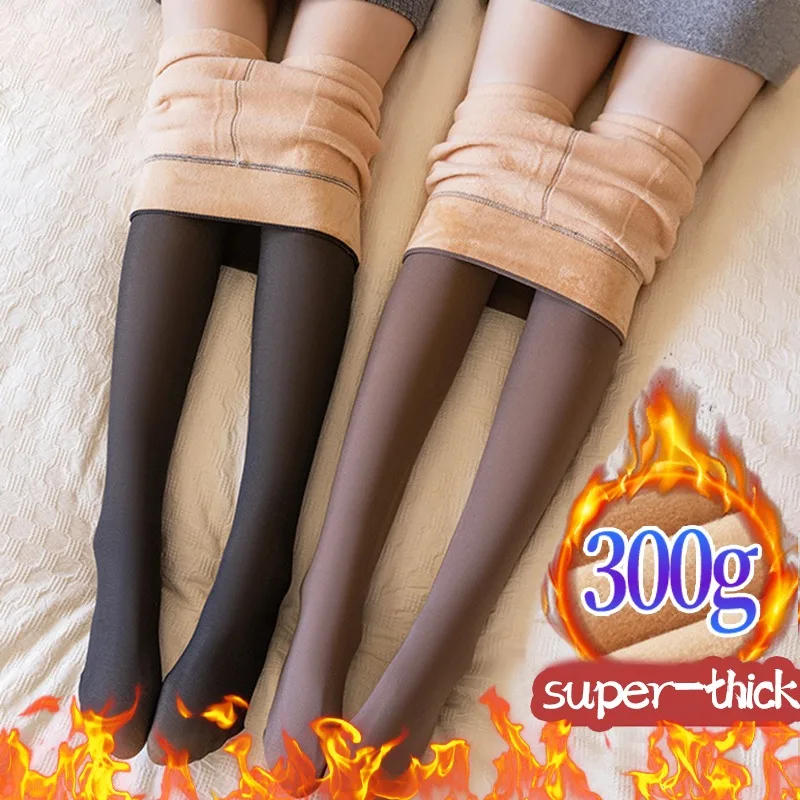 Description Picture 4 of itemSuper-thick 300g Fleece Pantyhose Women Winter Translucent Thermal Pantyhose Girls Plush Tights Leggings Warm Stockings Pants