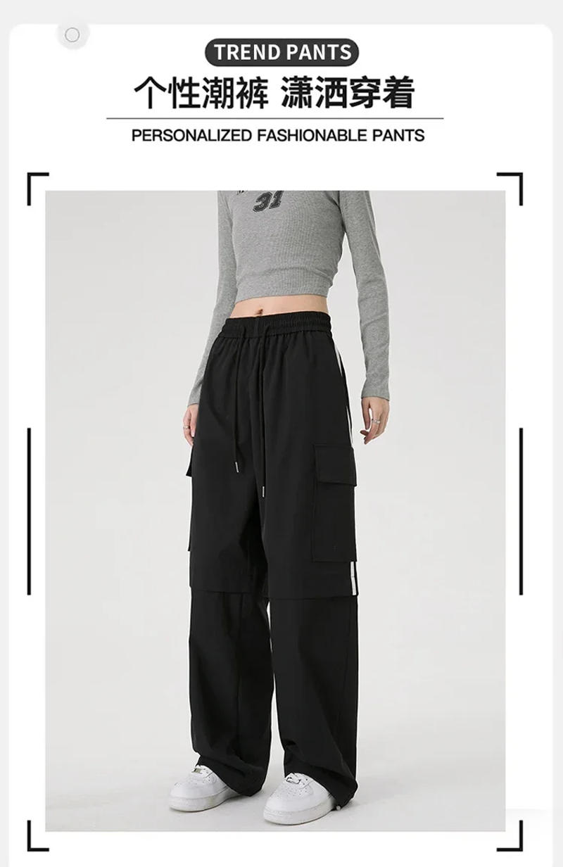 Description Picture 2 of itemMan Pants High Quality Spring Cargo Trousers Casual Wide Leg Trousers Harajuku Fashion Joggers Streetwear Men's Tactical Pants