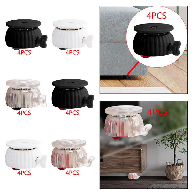 Description Picture 5 of item4Pcs Round Swivel Plate Caster Wheel Furniture Casters for Moving Wooden Box Accessories with Locking Brake Sticky Backing