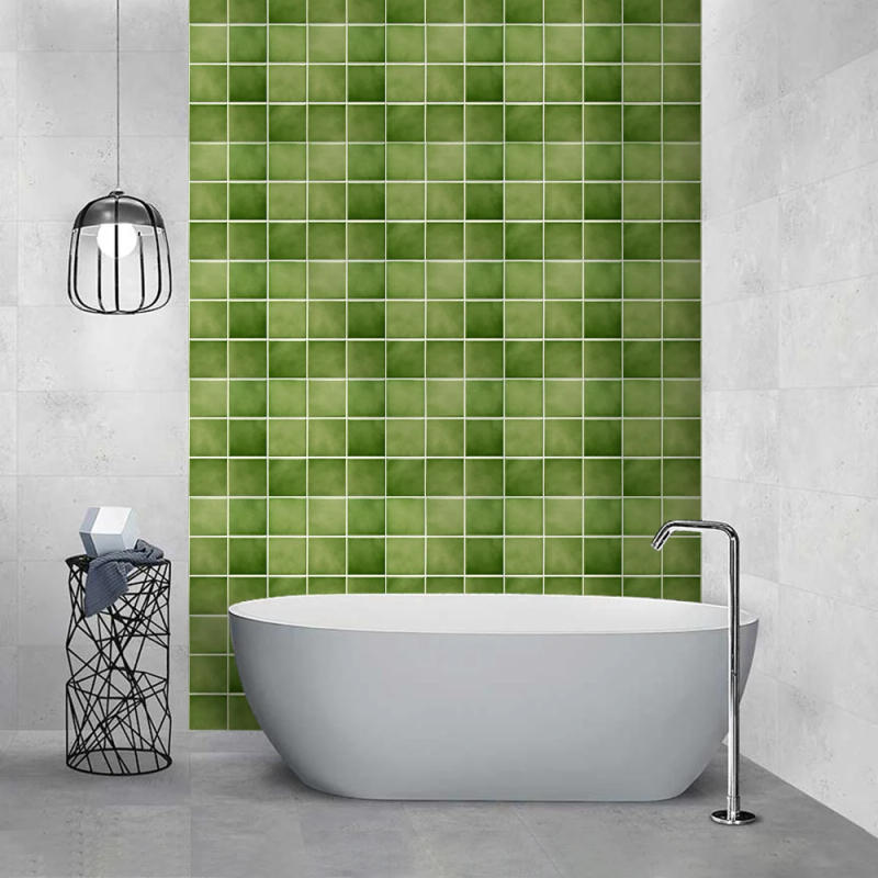 Description Picture 5 of item1/10pcs 3D Tile Sticker Self-adhesive Wall Panel Peel and Stick Green Tile Backsplash for Kitchen Bathroom Wall Sticker