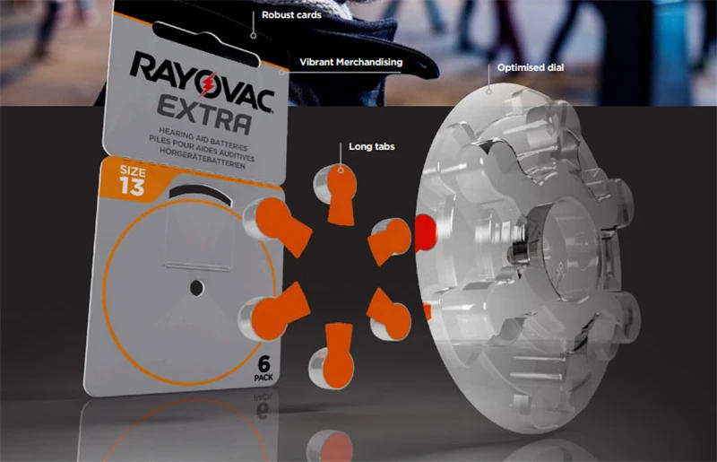 Description Picture 6 of itemHearing Aid Batteries 60PCS / 10 Cards RAYOVAC PEAK 1.45V A312 10 A13 675 PR41 Zinc Air Battery For BTE CIC RIC OE Hearing Aids