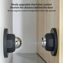Stainless Steel Door Stop Magnetic Door Stopper Holder Anti Collision Windproof Doorstop Free-punch Door Suction