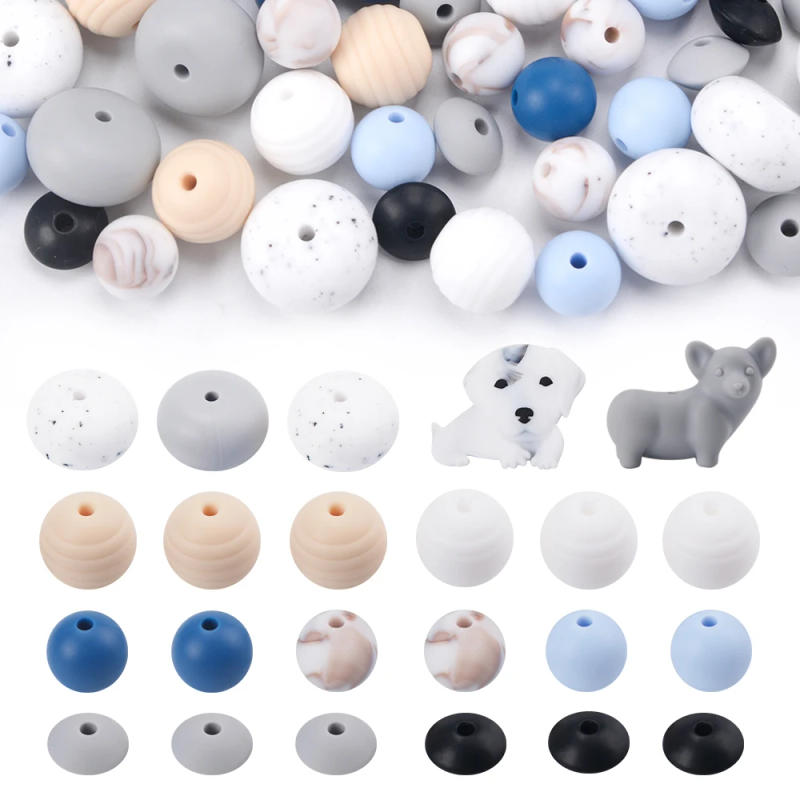 Description Picture 6 of itemLOFCA Pet dog Loose multicolor silicone Safety Tooth Jewelry Treasure Round teething beads DIY chew baby teething beads