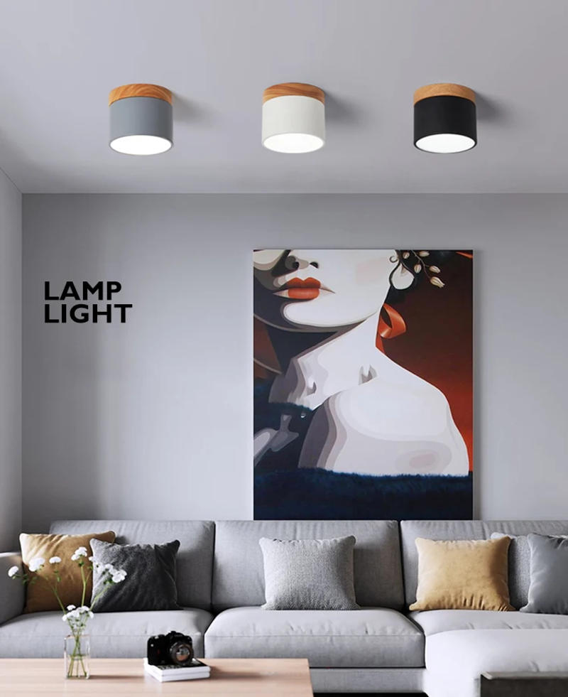 Description Picture 2 of itemHousehold ceiling lamp entrance bay window balcony aisle corridor solid wood ceiling lamp ceiling LED surface mounted downlight