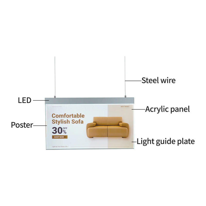Description Picture 2 of itemhamburger billboard led backlit picture photo frame aluminum light box ceiling led light box custom acrylic lightbox
