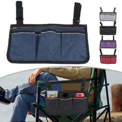 Outdoor Chair Armrest Hanging Bag Camping Chair Side Tools Storage Pouch Resealable Food Packaging Organizer Multiple Pockets