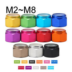 3PCS Colourful Aluminum Alloy Nuts M2 M2.5 M3 M4 M5 M6 M8 Nylon Insert Hex Self-locking Nut Anti Slip Locking Nut