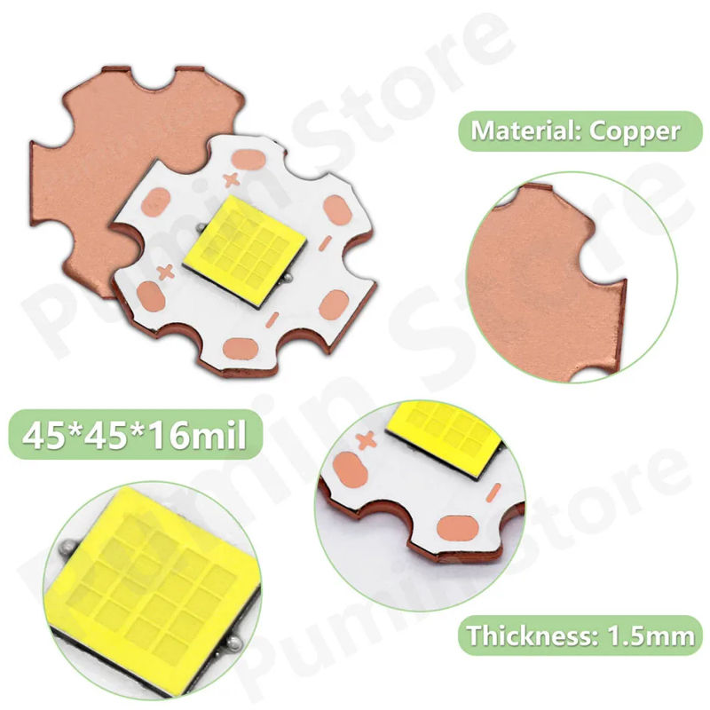 Description Picture 4 of itemLED Bead Light Source 20mm 45*45mil DC3-4V 6000-7000K 10W 20W 30W For Motorcycle Light Beads DIY Projection Lights Light Source