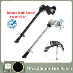 1Pcs Bike Kick Stand Cycle Adjustable Alloy Foot Heavy Duty Prop Bicycle Mountains Sports Black Silver Bike Accessories