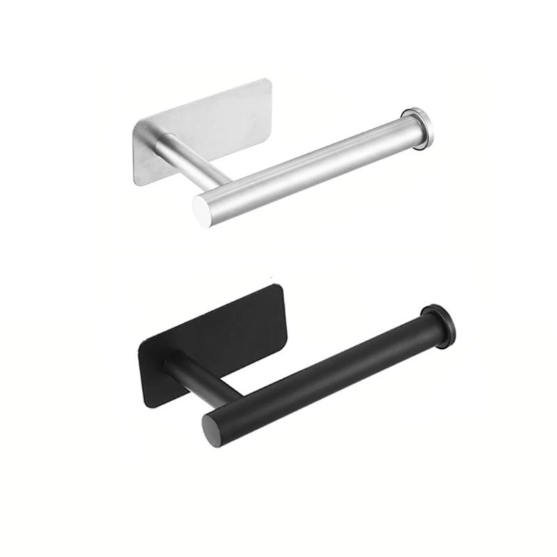 Description Picture 2 of itemSelf adhesive toilet paper towel rack for bathroom and kitchen, stainless steel wall mounted unperforated tissue roll dispenser