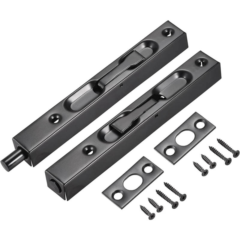 Description Picture 3 of itemBrand New Door Bolt Lock 1 Set Baking Painting Door Bolt Lock Door Hardware Screws Stainless Steel Strike Plate