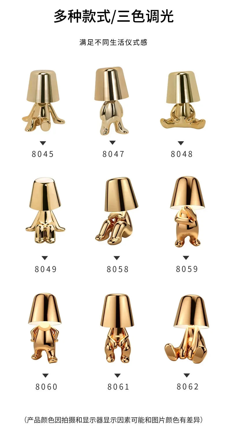 Description Picture 5 of itemSmall Gold Statue Table Lamp Bedroom Charging Small Night Lamp Italy Ins Decorative Table Lamp Decoration