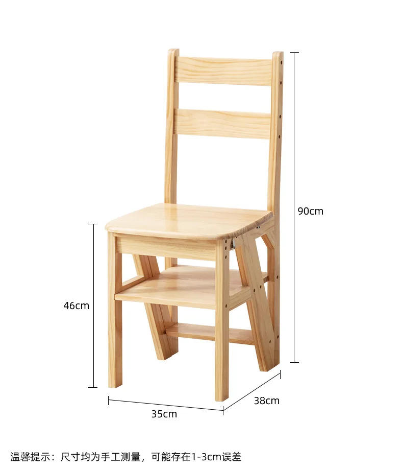 Description Picture 3 of itemSolid Wood Ladder Chair Household Ladder Chair Folding Dual-use Ladder Stool Indoor Climbing Pedal Stair Multi-function