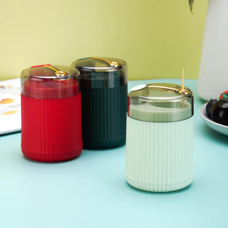 Description Picture 2 of item1pc Toothpick Box Toothpick Dispenser Ceative Push Automatic Eject Toothpick Jar Holder Household Convenient Gift Home Gadget