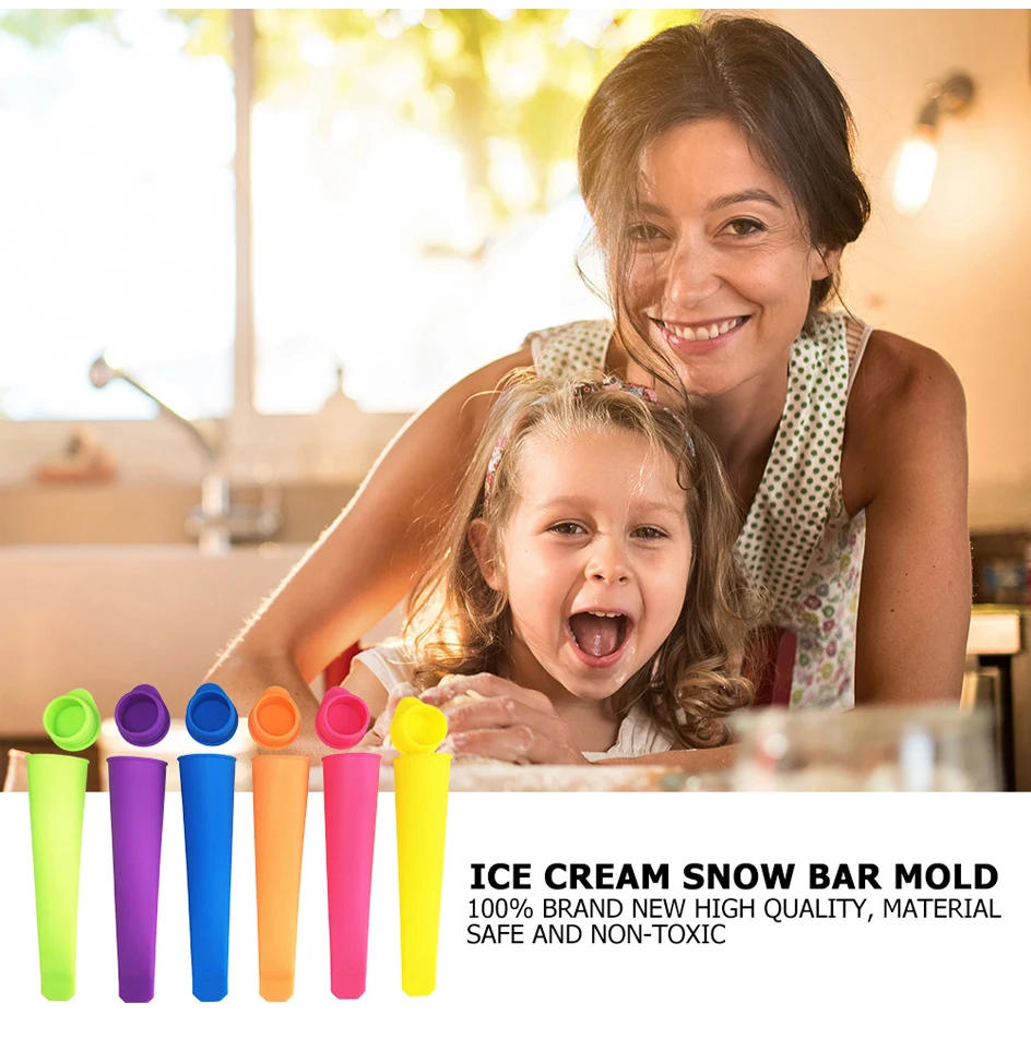 Description Picture 2 of item6PCS/set Summer Creative DIY Silicone Popsicle Makers Handheld Popsicle Mold Ice Cream Popsicle Mould Kitchen Gadgets