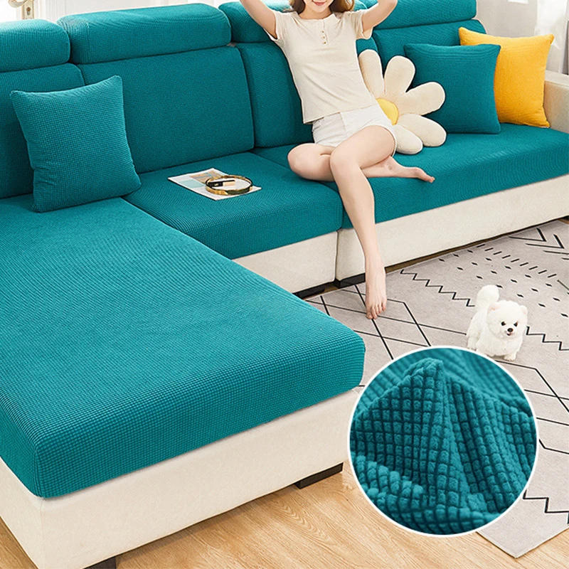 Description Picture 5 of itemStretch Sofa Cover Full Package Living Room Sofa Solid Color Cover Non-Slip Cushion Cover Universal Sofa Full Cover Cloth Towel