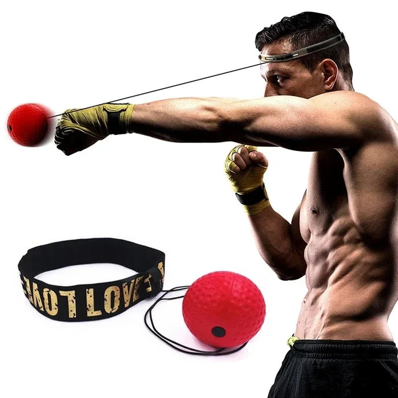 Description Picture 2 of itemBoxing Reflex Ball Headband Boxer Raising Reaction Force Hand Eye Training Set Stress Gym Muay Fitness Exercise