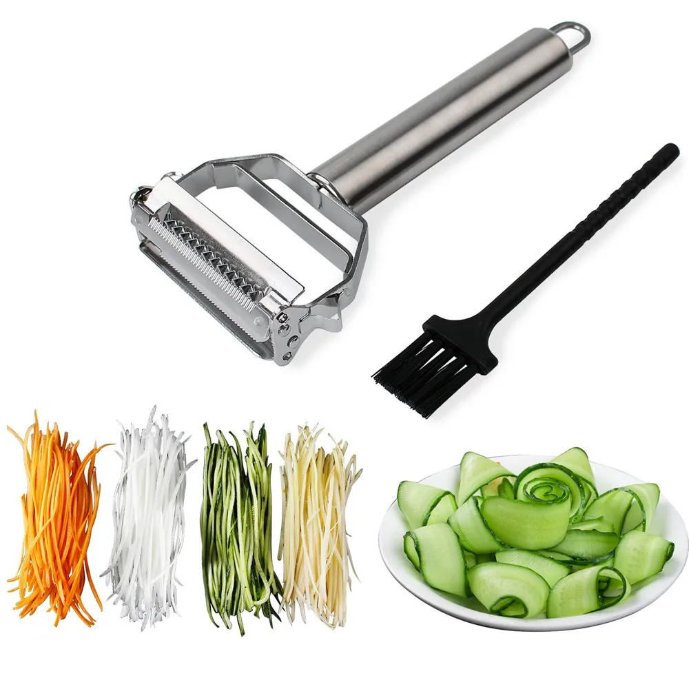 Description Picture 2 of itemStainless Steel Peeler Fruit Vegetable Melon Potato Carrot Cucumber Multifunction Grater Julienne Peeler Slice Home Kitchen Tool