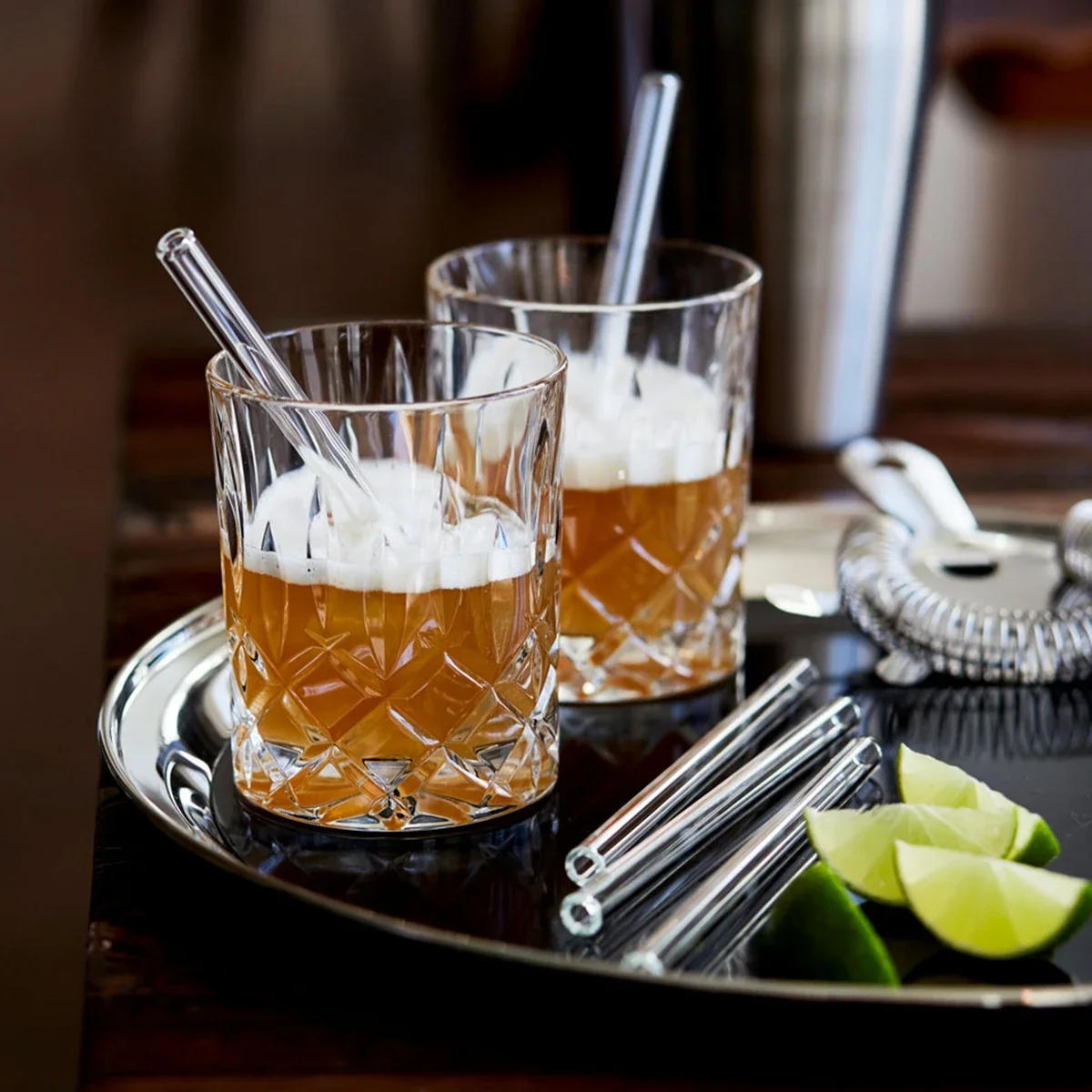 Description Picture 3 of item15cm Short Glass Straws Clear Drinking Straws for Cocktails Whiskey Coffee Bar Party Straight Bent Reusable Straws Barware
