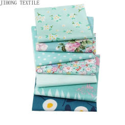 25x25cm Patchwork Fabric Blue Floral Patterns Twill Cotton Sewing Quilting Squares Sheets Scrap Bundle DIY Crafting