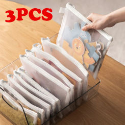 Children toy storage bag puzzle packing bag small particles zipper transparent storage box