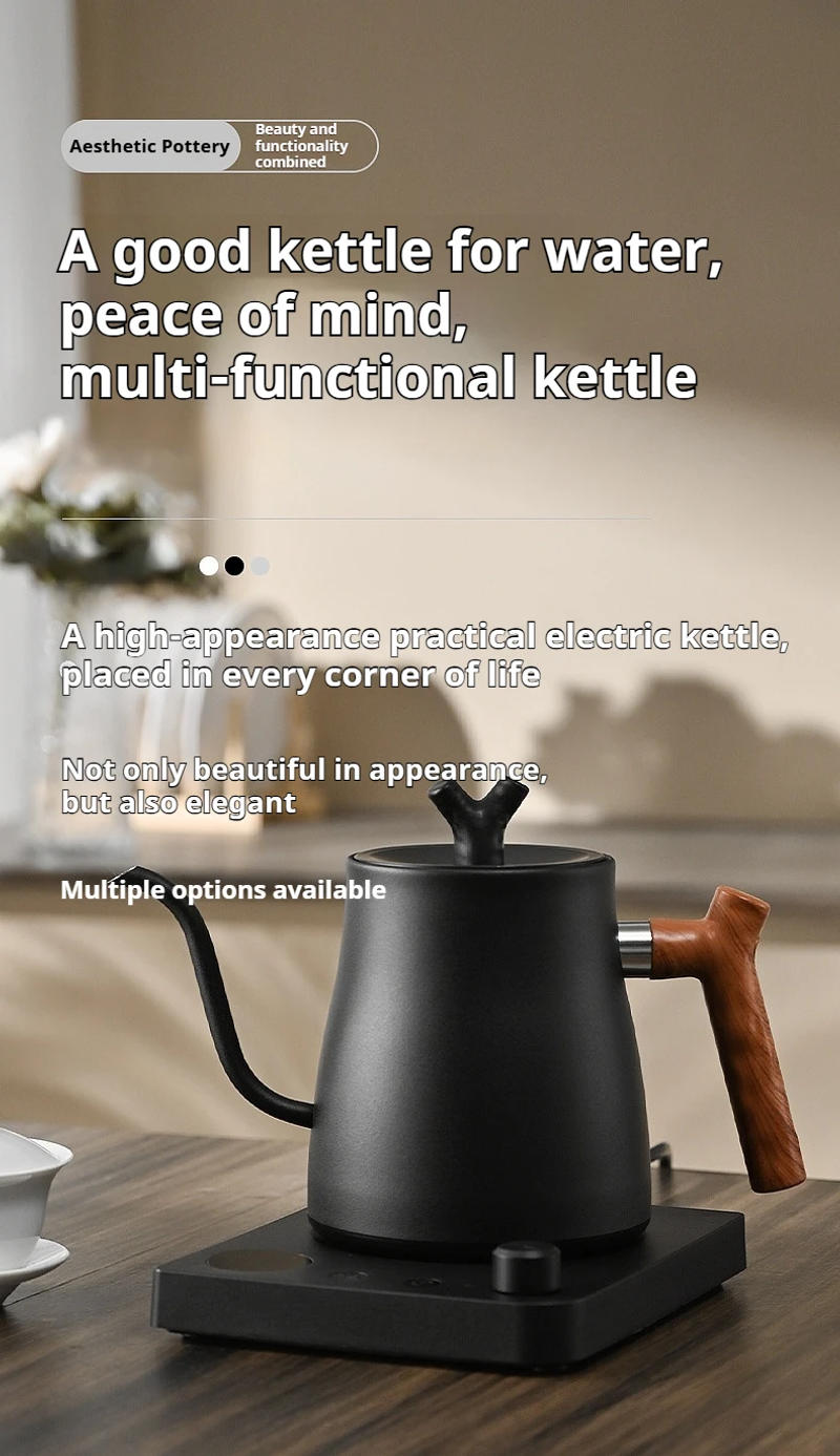 Description Picture 2 of item1000ML Smart Temperature Control Electric Kettle - Auto Shut-Off & Boil-Dry Protection - Stainless Steel Pour-Over Coffee &