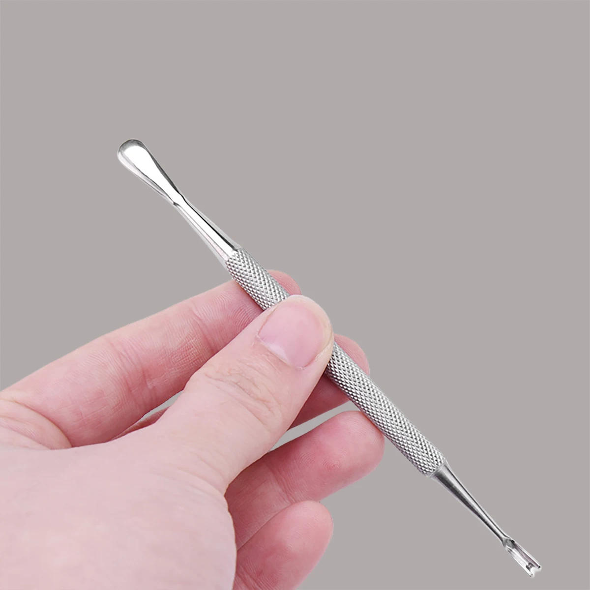 Description Picture 3 of item1pc Cuticle Pusher Professional Stainless Steel Nail Cuticle Remover Callus Dead Skin Fork Nail Manicure Pedicure Tools