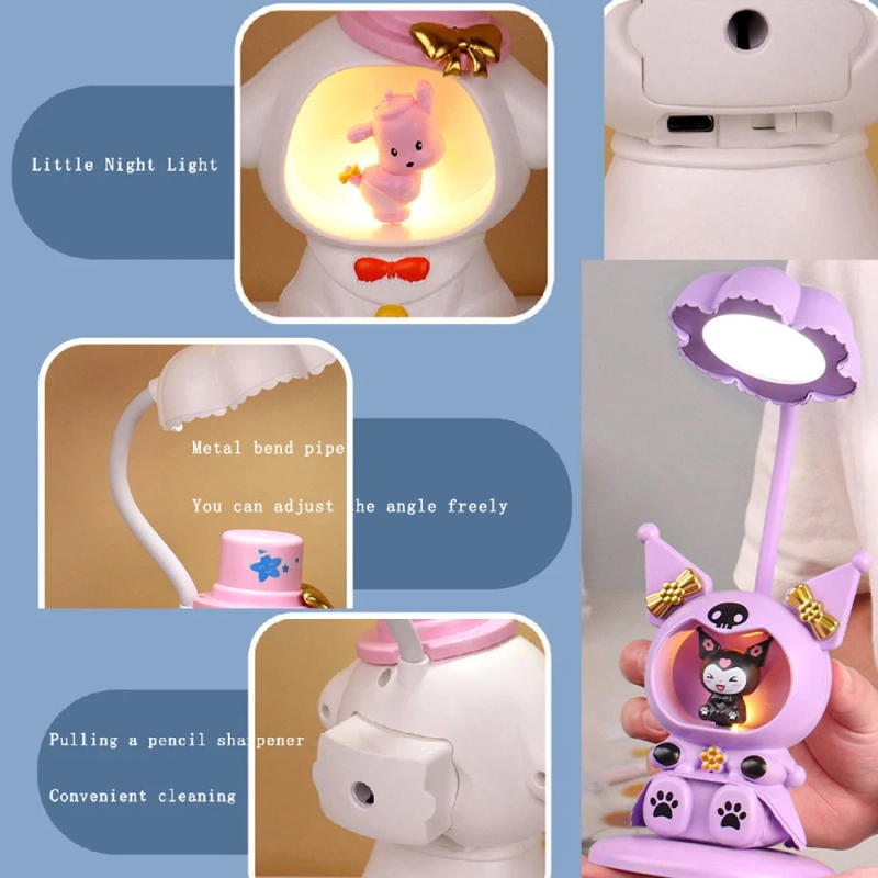 Description Picture 5 of itemAnime Sanrio Kuromi My Melody Cute Bedside Night Light electric fan Cartoon Light Cartoon Kawaii USB Charging Children's Gift