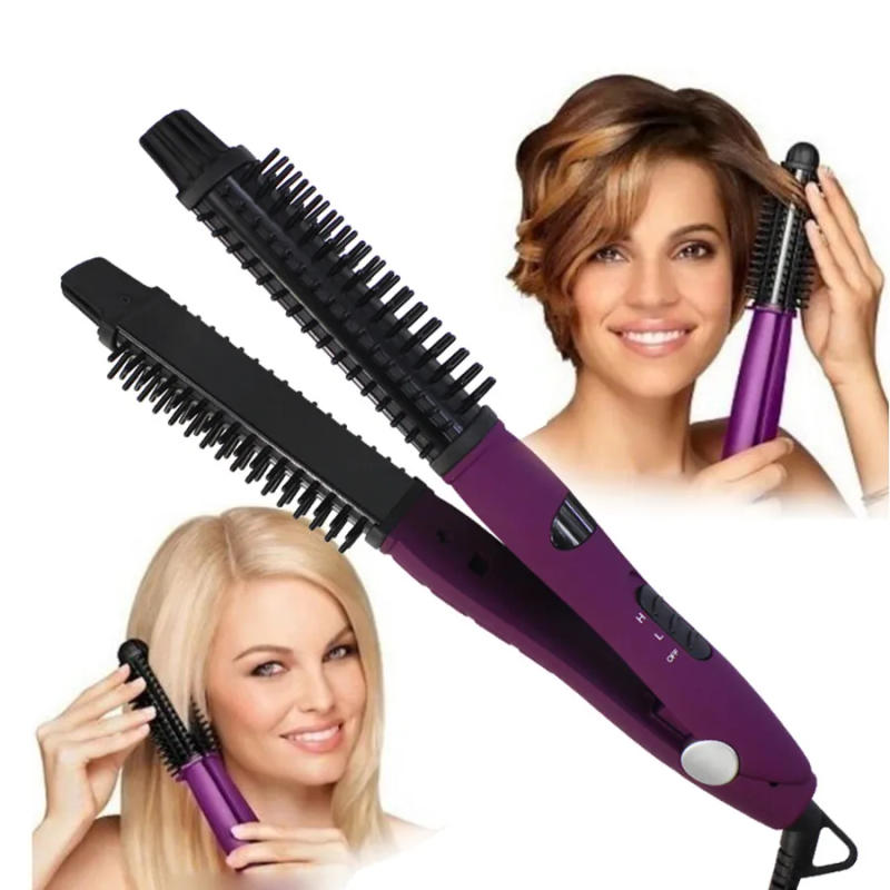 Description Picture 2 of itemPortable Three In One Hair Straightener And Curler Circular Electric Hair Brush Professional Curler Styling Tool