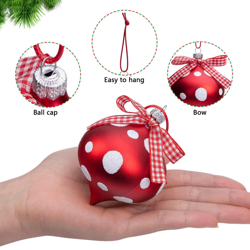 Description Picture 3 of itemChristmas Candy Cane Balls Party Home Decoration Christmas Tree Pendant 12 PCS Peppermint Candy Ornament Set