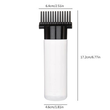 180ml with Graduated Scale Empty Hair Comb Applicator Refillable Multicolor Root Comb Applicator Bottle for Hair Oil Salon Care