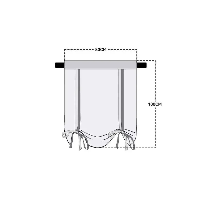 Description Picture 5 of itemKitchen short curtains jacquard roman blinds floral white sheer panel blue tulle window treatment  door curtains home decor