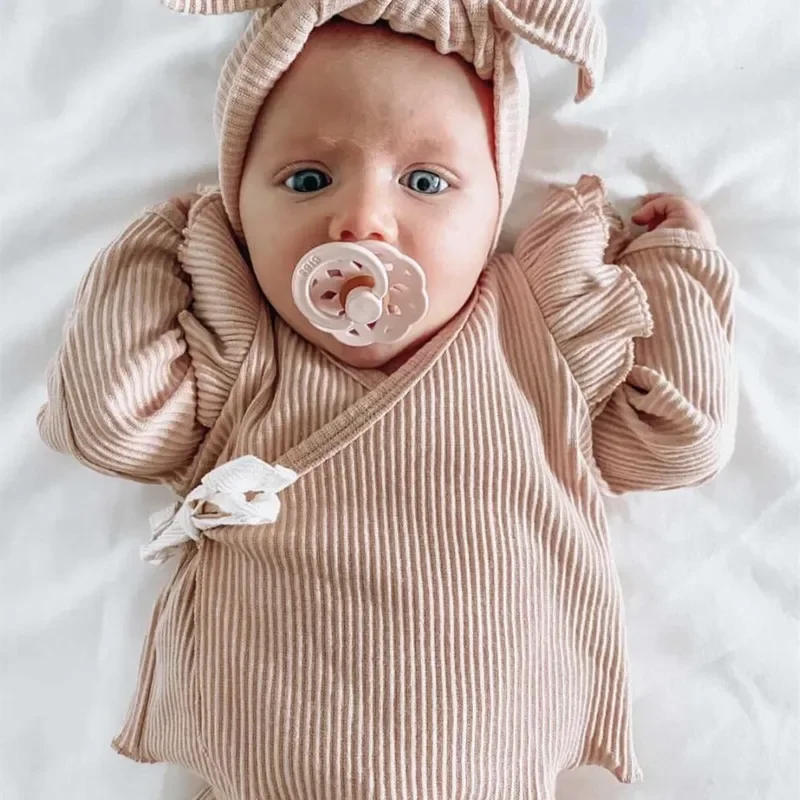 Description Picture 6 of itemBaby Pajamas Newborn Girls Clothing Sets for Kids Sleepwear Footie Robe Spring Knitted Top Pants Children Clothes Suit Outfits
