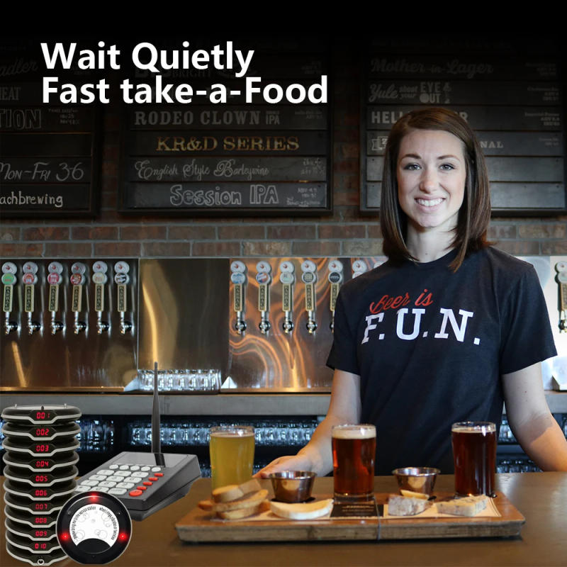 Description Picture 5 of itemYcall Hot Sale Wireless Restaurant Waiter Coaster Paging System 1 Keyboard 10 Vibration Pager 1 Charger Calling Service Buzzer