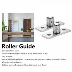 2Pcs Stainless Steel Barn Door Stopper Flat Stay Roller Guide Bearing Locator Bottom Floor Sliding Door Stop Household Hardware