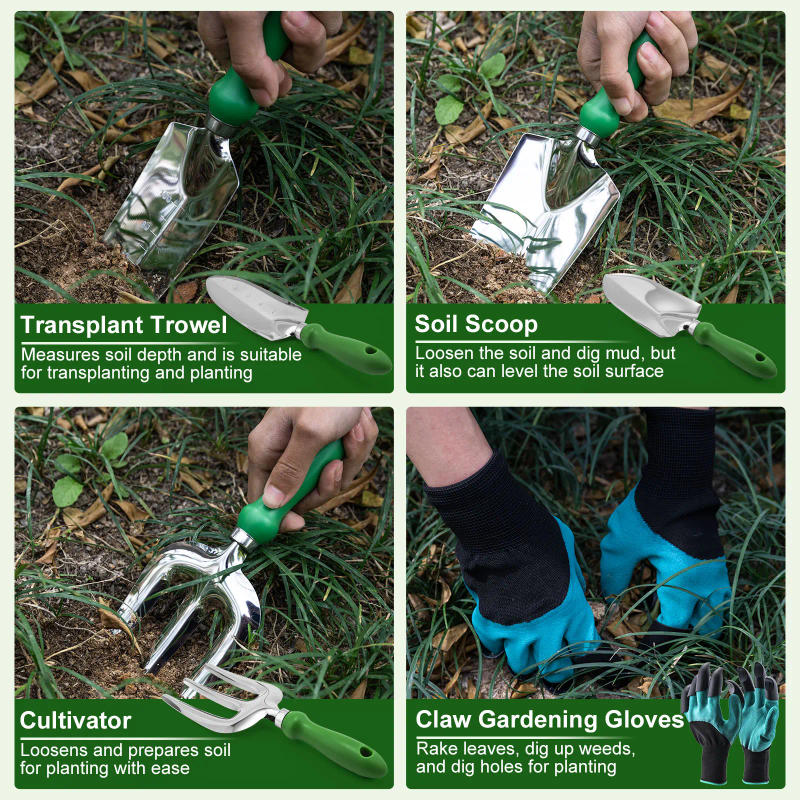 Description Picture 6 of itemGardening Tools Set Including Garden Shear Claw Gardening Gloves Cultivator Transplant Trowel Soil Scoop Outdoor Planting Tools