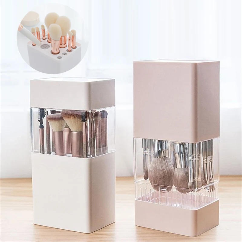 Description Picture 2 of item2 in 1 Makeup Storage Box and Drying Rack Portable Eye Shadow Brush Box Multi-Functional Makeup Brushes Storage Drying Racks