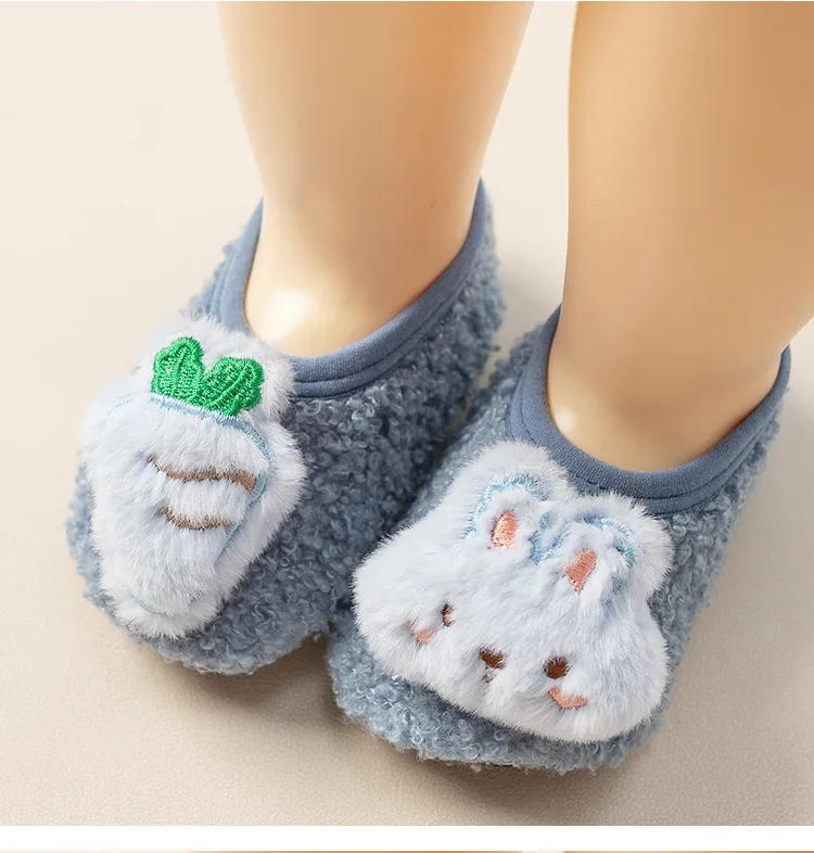 Description Picture 6 of itemWinter Warm Baby Slippers Toddler Plush Floor Sock Shoes Boys Girl Children Soft Anti-slip Walking Shoes Indoor Home Kids Shoes
