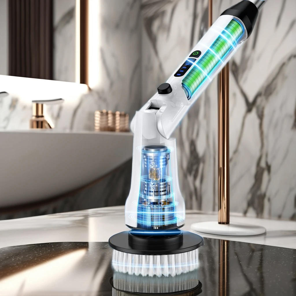 Description Picture 5 of itemHandheld Cleaning Brush Cordless Dish Washing Gun Wireless Power Electric Spin Scrubber Brush Heads for Kitchen