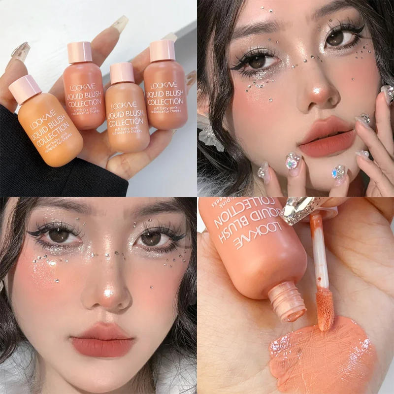 Description Picture 3 of itemMini Peach Pink Liquid Blush Waterproof Natural Cheek Blush Makeup Brighten Highlighter Professional Korean Makeup Cosmetic