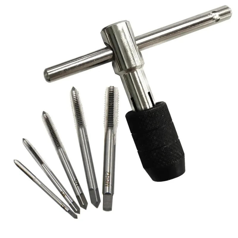 Description Picture 2 of item3-6mm T-shaped Tap Wrench 5pc Hand Tap M3-M8 Tapping Screwdriver Wrench Thread Tapping Hand Tool Set