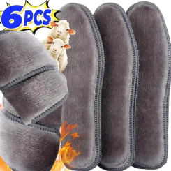 2/6pcs Thermal Felt Insoles Thicken Warm Heated Insoles Men Women Winter Shoes Breathable Snow Boots Imitation Rabbit Shoe Pads