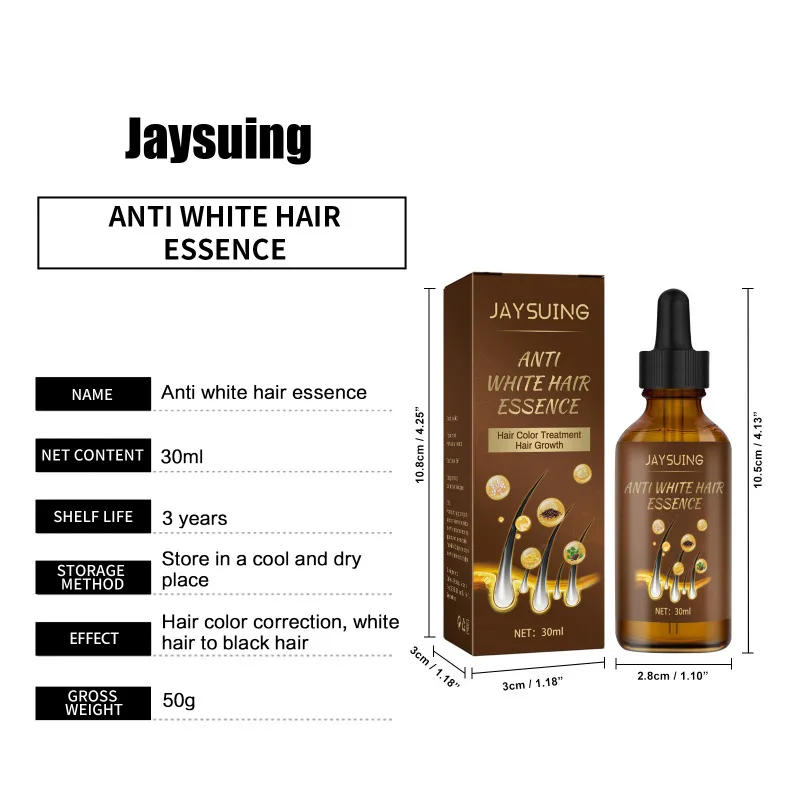 Description Picture 3 of itemAnti White Hair Serum Gray To Black Repair Damaged Scalp Nourish Hair Blacken Serum Reduce Gray Hair Darkening Growth Essence