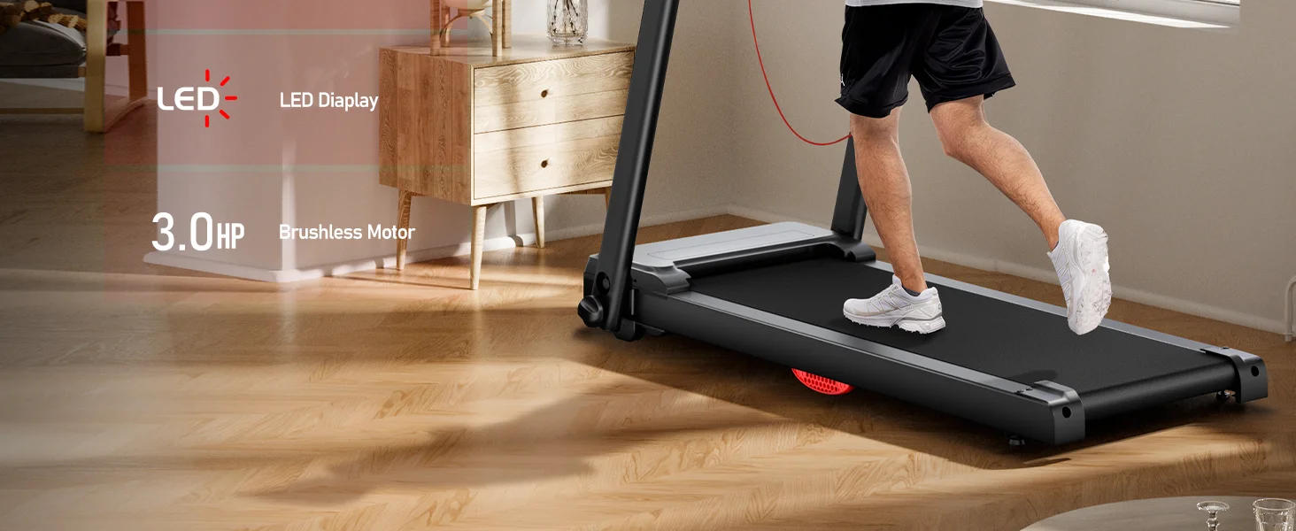 Description Picture 6 of itemTreadmills for Home, 3.0HP Quiet Brushless Folding Treadmill with Heart Rate Sensor, Silicone Damping System, 300lbs Weight Capa