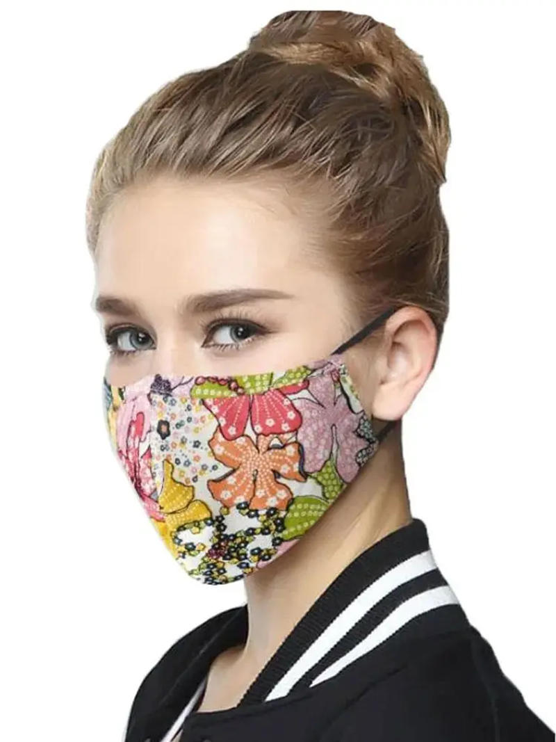 Description Picture 4 of itemKpop Cotton Black Mask Mouth Face Mask Anti Dust Mask with 2pcs Activated Carbon Filter Korean facemask Washable Face Mask