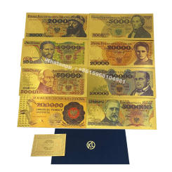 New 10 Designs Poland Gold Banknotes 2000 5000 10000 20000 50000 100000 200000 500000 PLN for Partriotism Crafts Collection Gift