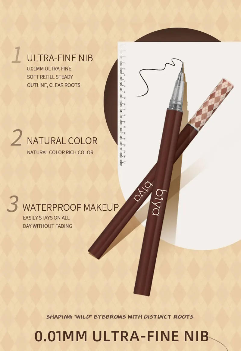 Description Picture 5 of item0.01mm Ultra Fine Liquid Eyebrow Pen Waterproof Natural Color Not Smudge Eyebrow BIYA Makeup Pencil