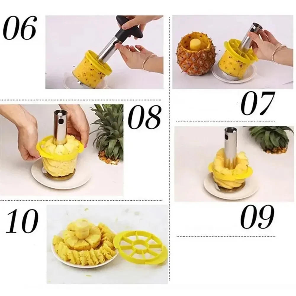 Description Picture 6 of item1PCS Spot Stainless Steel Pineapple Peeler Pineapple Corer Slicer Fruit Cutter Easy Slicer Peeler Kitchen Gadget Delivery Fast