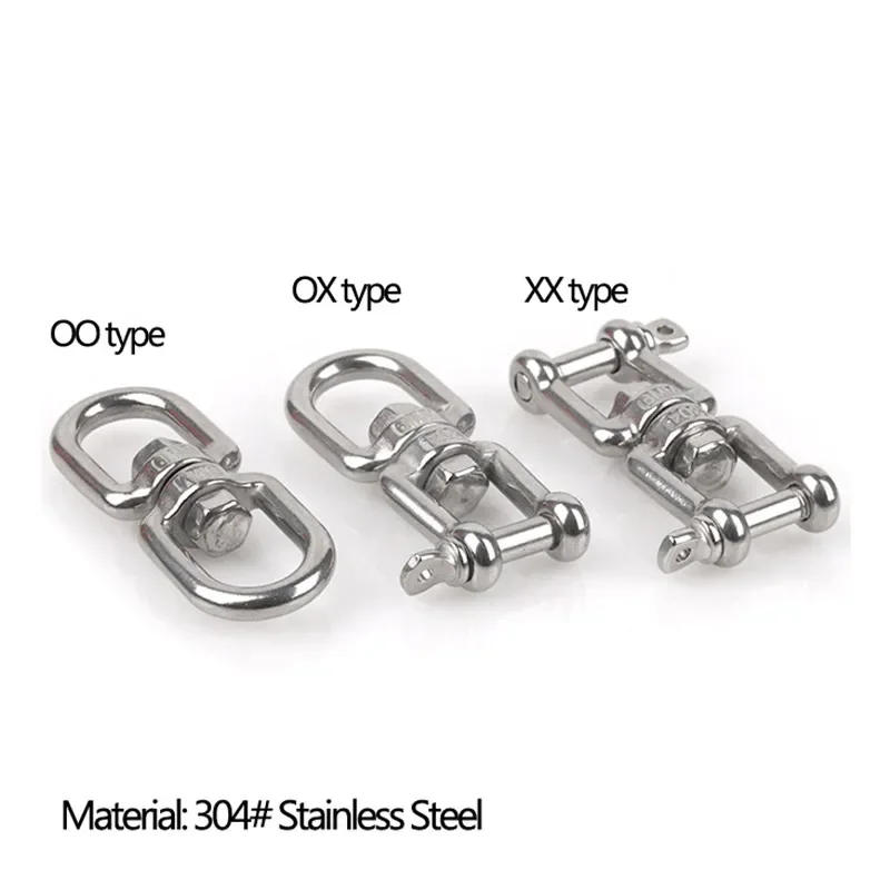 Description Picture 2 of item304 Stainless Steel 360 Degree Rotating 8-Shaped Chain Snap Ring Connecting Hook Swivel Universal Hardware Accessories