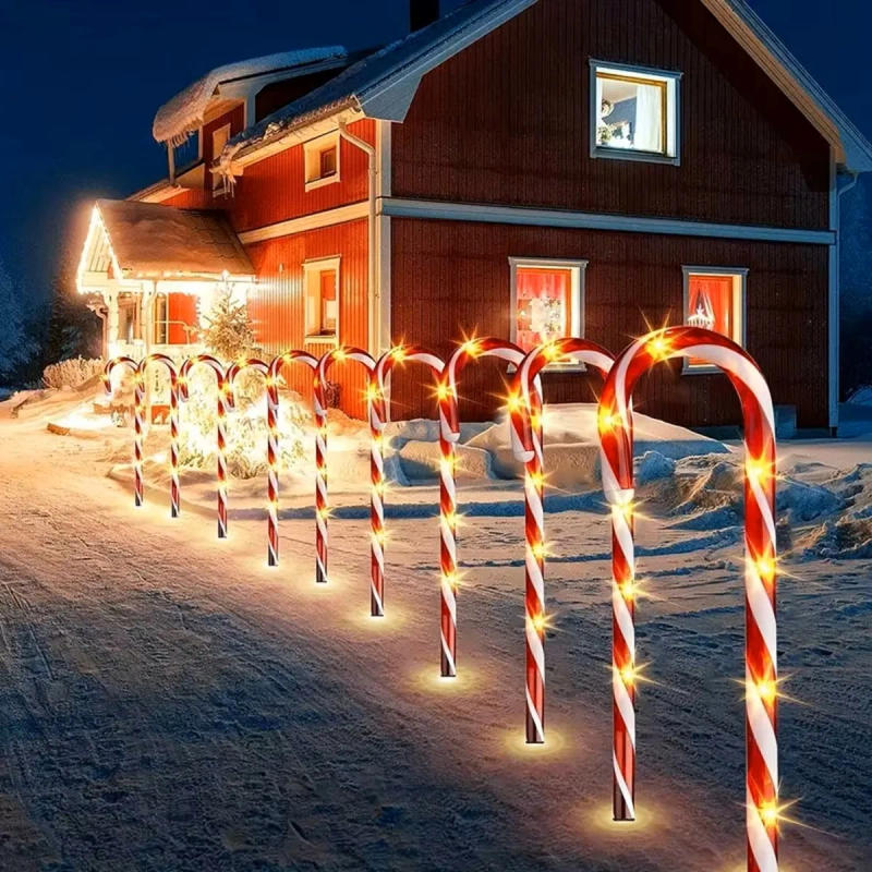 Description Picture 6 of itemSolar Cane Light LED Christmas Cane Lamp with Ground Spike Waterproof Candy Cane Fairy Lights Xmas Decoration Garden Lighting